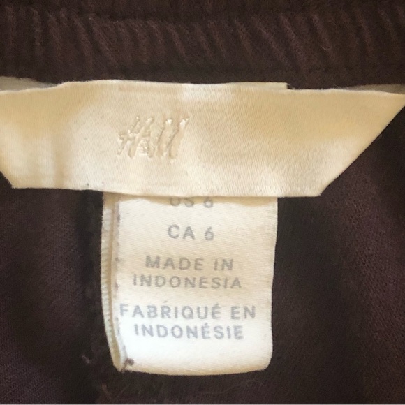 H&M Wide Leg Cropped Pants Size 6 Brown - Picture 4 of 9